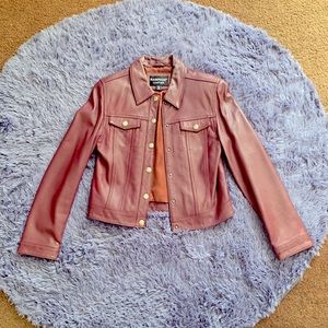 Vintage Rampage Leather genuine leather burgundy jacket women’s size medium